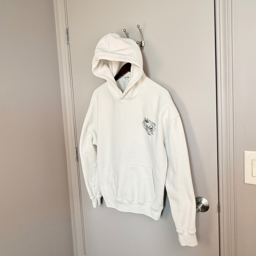 Hollister Toyota Celica Supra Graphic Hoodie White Boxy Fit Mens Medium JDM Car - Picture 11 of 12